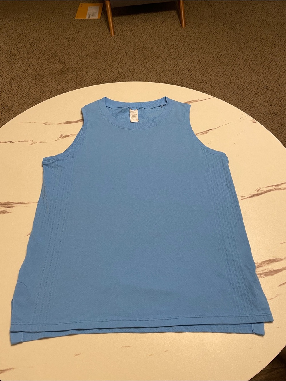 Tuff Athletics Light Blue Crewneck Performance Tank